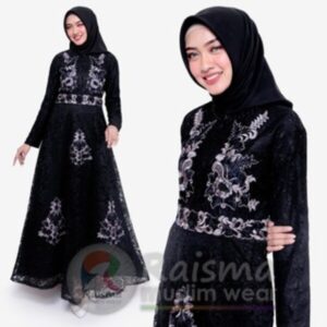 RAISMA GAMIS HITAM PESTA CANTIK MOTIF BURKAT