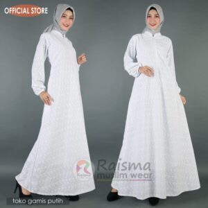 GAMIS Putih UMROH / GAMIS PUTIH JUMBO / PERLENGKAPAN UMROH WANITA / gamis putih jumbo ld 120