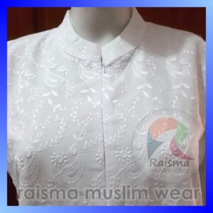 1 Set Gamis Putih Dan Bergo / Gamis Putih Jumbo Size Besar