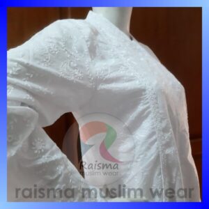 BUSANA MUSLIM GAMIS PUTIH UMROH / GAMIS PUTIH / BAJU GAMIS PUTIH / RAISMA GAMIS PUTIH EXLUSIF