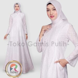 BUSANA MUSLIM GAMIS PUTIH UMROH / GAMIS PUTIH / BAJU GAMIS PUTIH / RAISMA GAMIS PUTIH EXLUSIF