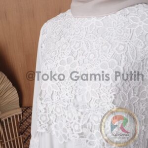 RSM FC Raisma Gamis Syar’i asdf Putih Muslim Modis Modern Broken White