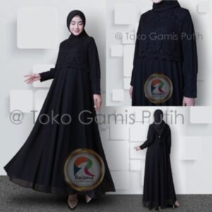 RAISMA MUSLIM WEAR Gamis Hitam Burkat Untuk Pesta Dan Lebaran Bisa COD JBT2 / Dress Hitam