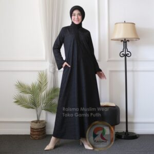 RAISMA GAMIS HITAM / ABAYA HITAM / GAMIS HITAM UNTUK UMROH