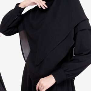 RAISMA Rsm Gamis Warna Hitam Syari Set Khimar Cantik / Gamis Hitam Umroh Haji