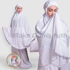 Mukena Putih Bahan Katun Jepang Motif Rapat Dijamin Ori Dan Asli Sesuai Deskripsi By Raisma