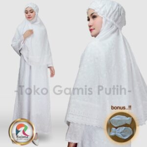 RAISMA GAMIS PUTIH / GAMIS PUTIH WANITA / GAMIS UMROH / GAMIS WARNA PUTIH / PERLENGKAPAN UMROH