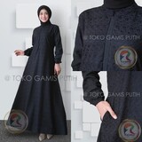 Gamis Hitam Motif Timbul Gamis Hitam Adem gamis Hitam Katun Jepang / RAISMA GAMIS HITAM UMROH