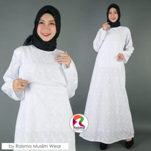 GAMIS PUTIH RAISMA / GAMIS PUTIH UMROH / BAJU GAMIS UMROH / GAMIS WARNA PUTIH / GAMIS PUTIH JUMBO